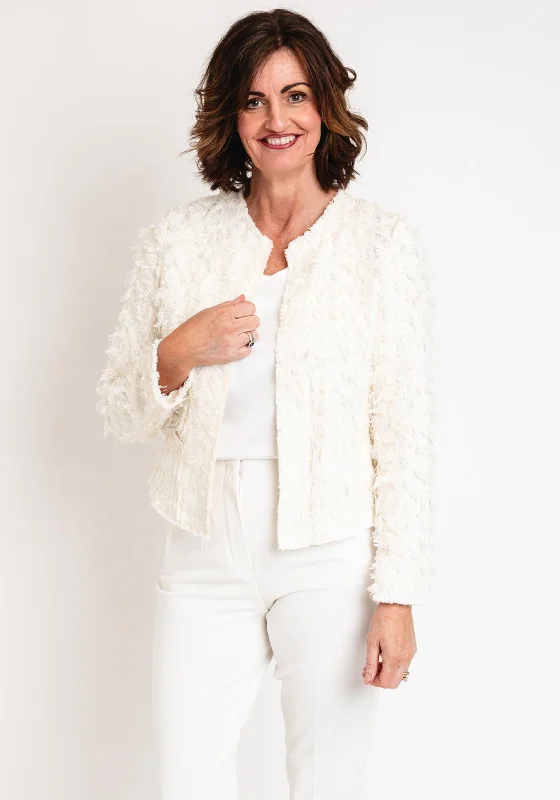 Gerry Weber Decorative Fringing Short Jacket, Cream Women's breathable jackets