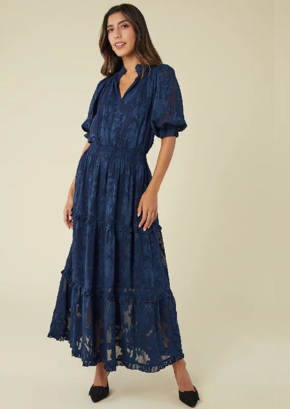 Bennett Gown Navy Burnout Casual unclassified dresses