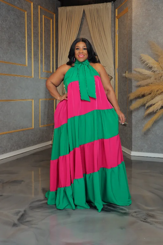 Pink Melinda Color-Block Dress Trendy unclassified dresses