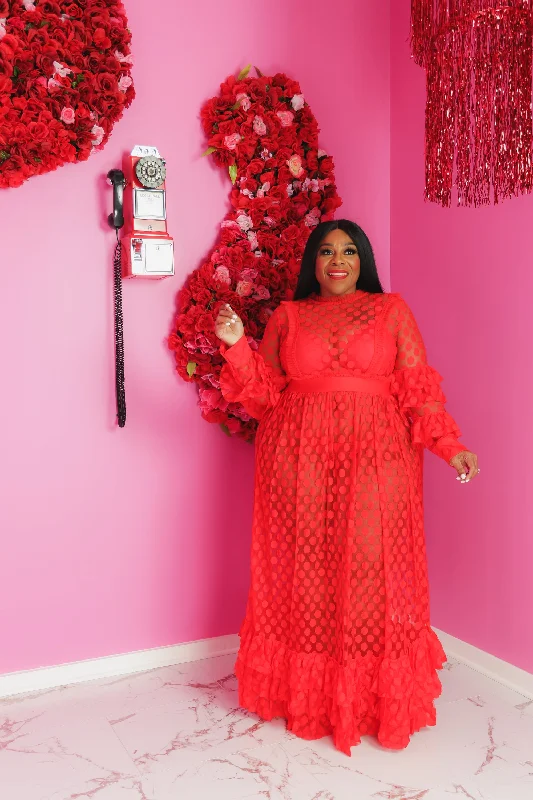 Red Hudson Polka Dot Dress Off-shoulder unclassified dresses