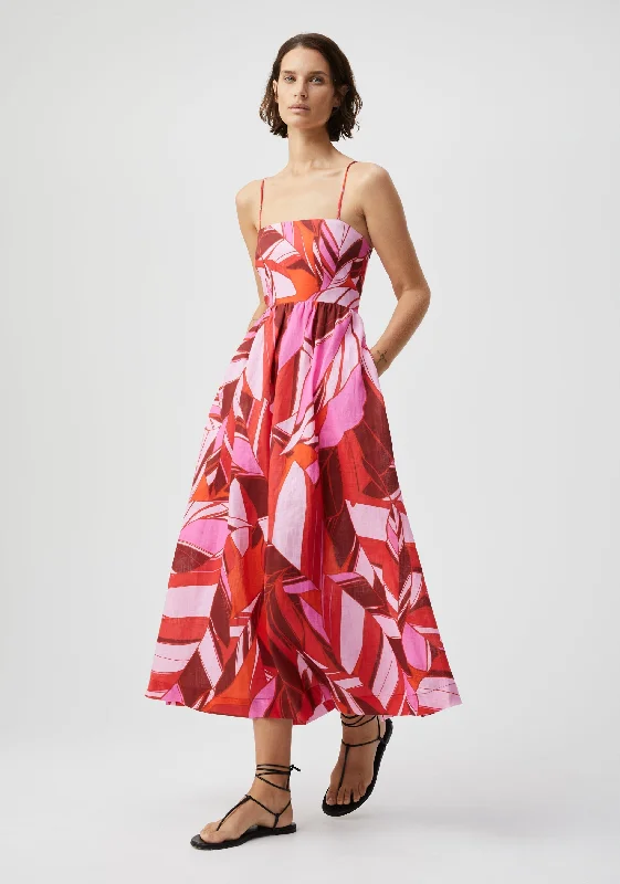 Rosita Strappy Linen Dress_Print Open-back unclassified dresses