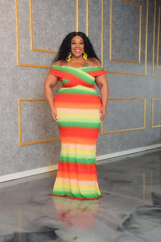 Stunning Sunset Stripe Dress Sexy unclassified dresses