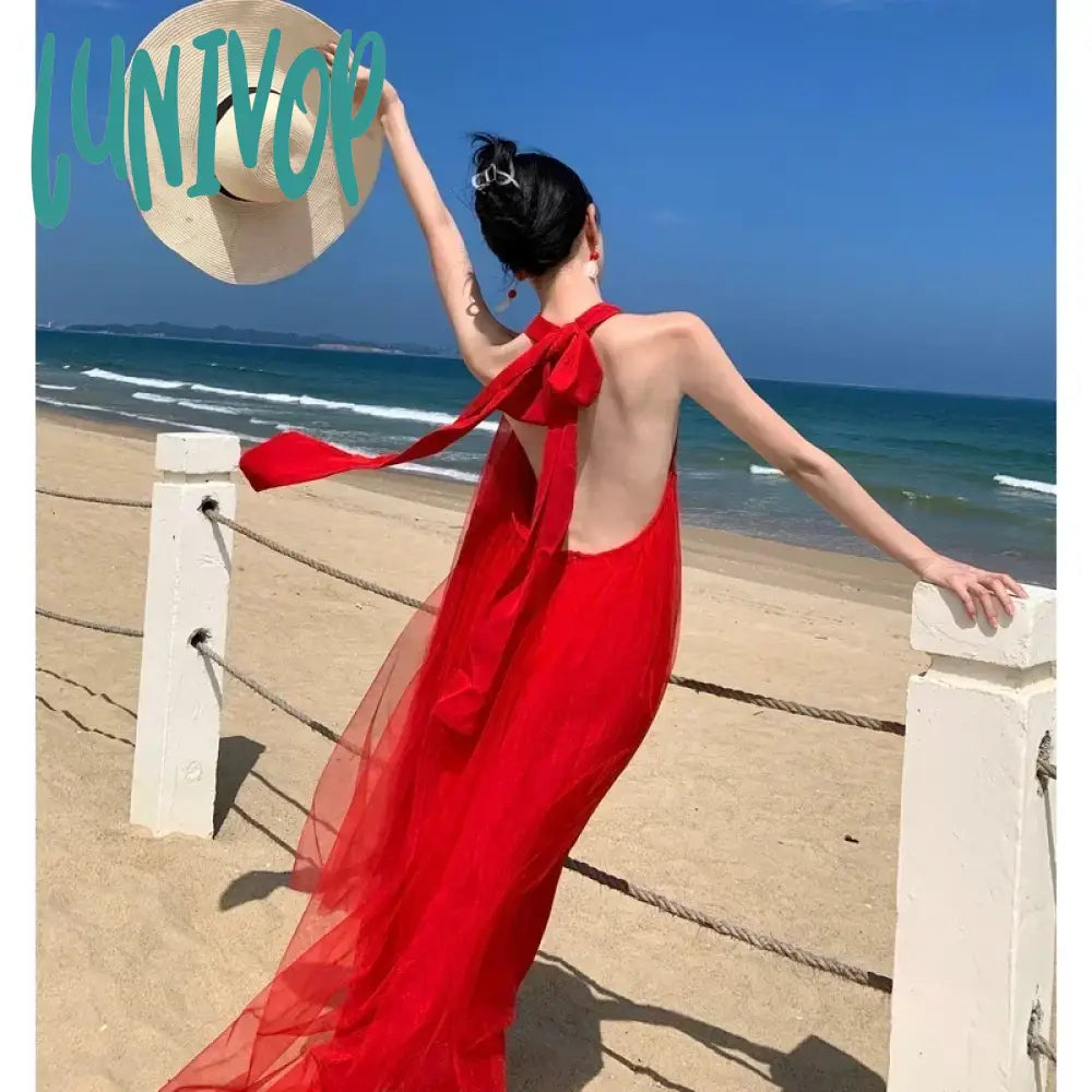 Lunivop New Celebrity Women Backless Prom Dress Summer Elegant Retro Sexy Red Evening Vacation Runway Vestidos Luxury Designer Winter unclassified dresses Lunivop New Celebrity Women Backless Prom Dress Summer Elegant Retro Sexy Red Evening Vacation Runway Vestidos Luxury Designer Winter unclassified dresses